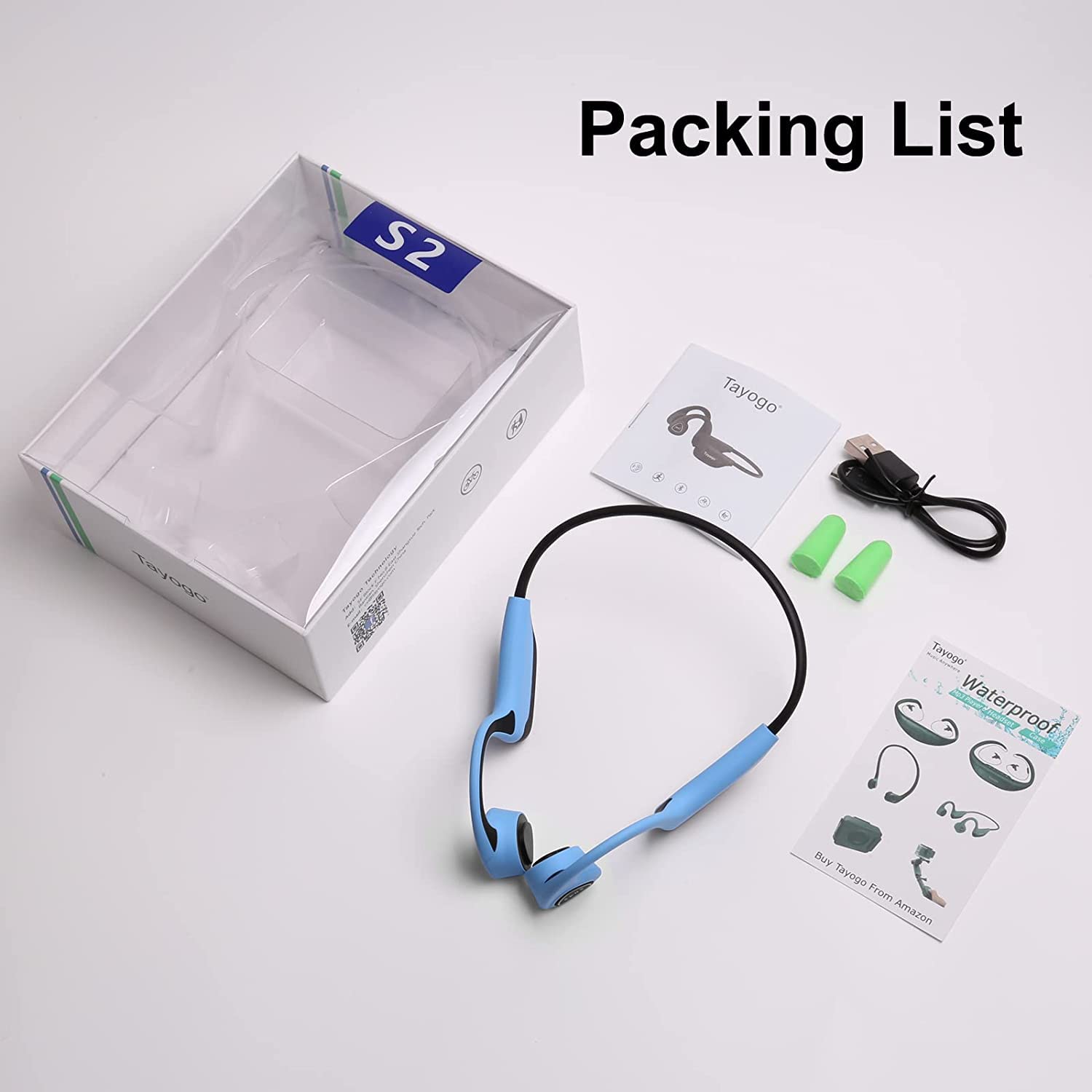 Tayogo Bone Conduction Headphones Wireless Bluetooth Bone