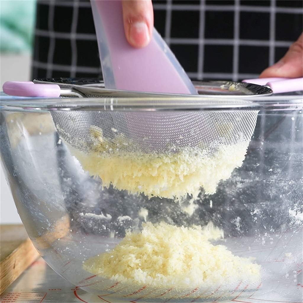 Flour Sieve, Fine Mesh Filter Screen Baking Tool Stainless Steel Kitchen Sifter Colander For Milk Fruit Juice Sugar Flour (Color : B)