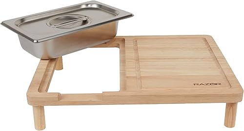 Miniatura 4 de RAZOR 08811RZ Tabla de cortar multiusos con almacenamiento de alimentos cubierto, marrón, 08811RZ