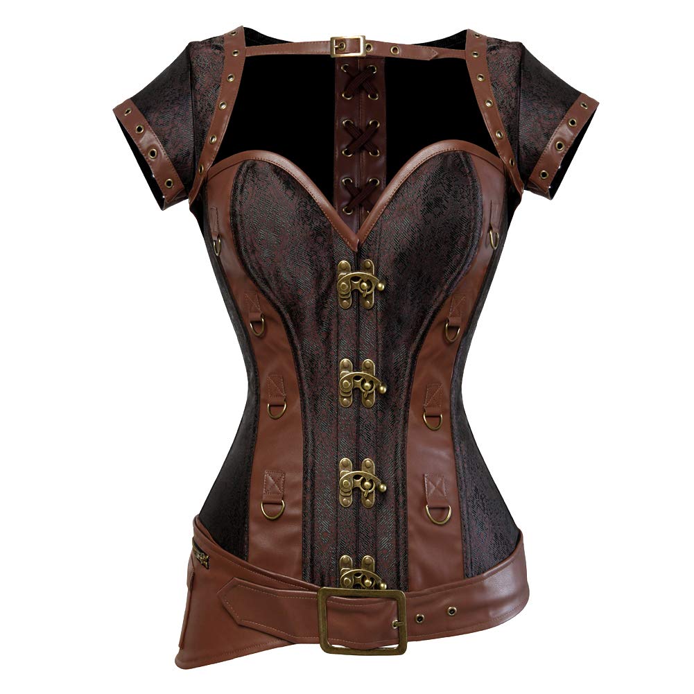Grebrafan Steampunk Corset Bustier Baleine Acier Femme