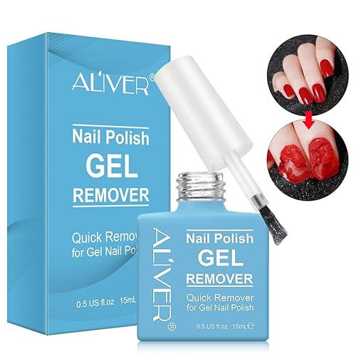 Removedor de esmalte de uñas de gel, (0.5 onzas líquidas), removedor de esmalte de gel para uñas en 3 a 5 minutos, sin necesidad de papel de