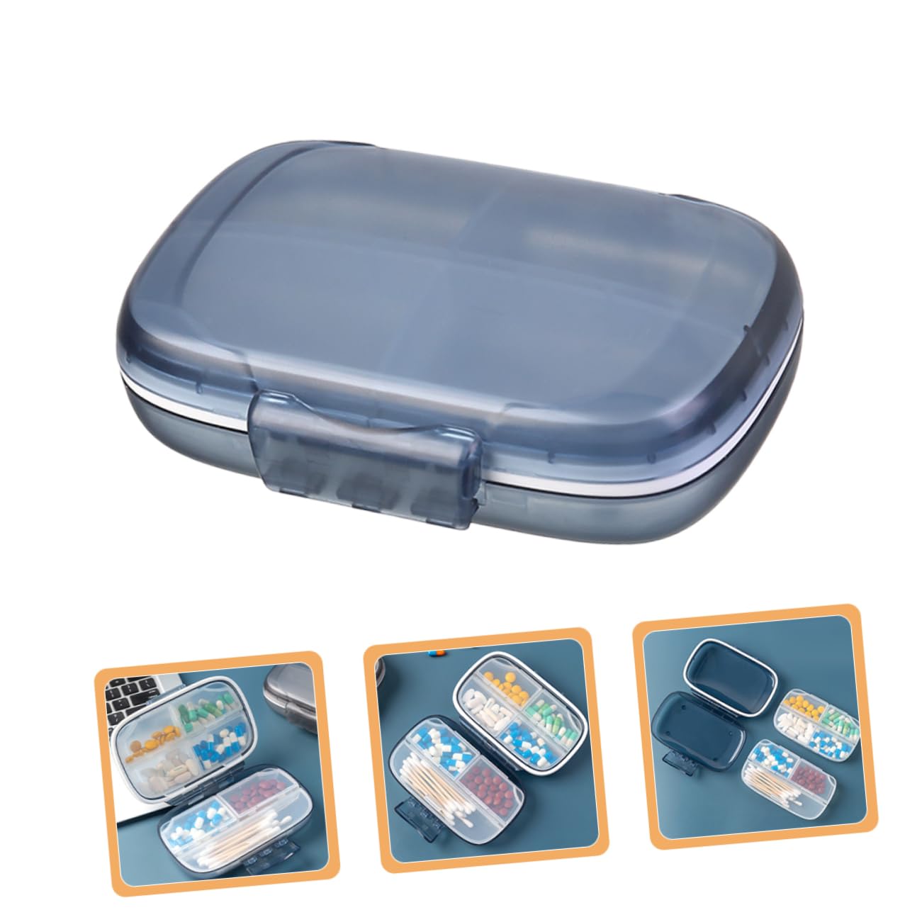 Healeved 4stücke Reise Organizer Medikamentenbox Tragbarer Pillen Dispenser Mit Großem Fassungsvermögen Und Leicht Für Und Unterwegs Steinfarbe
