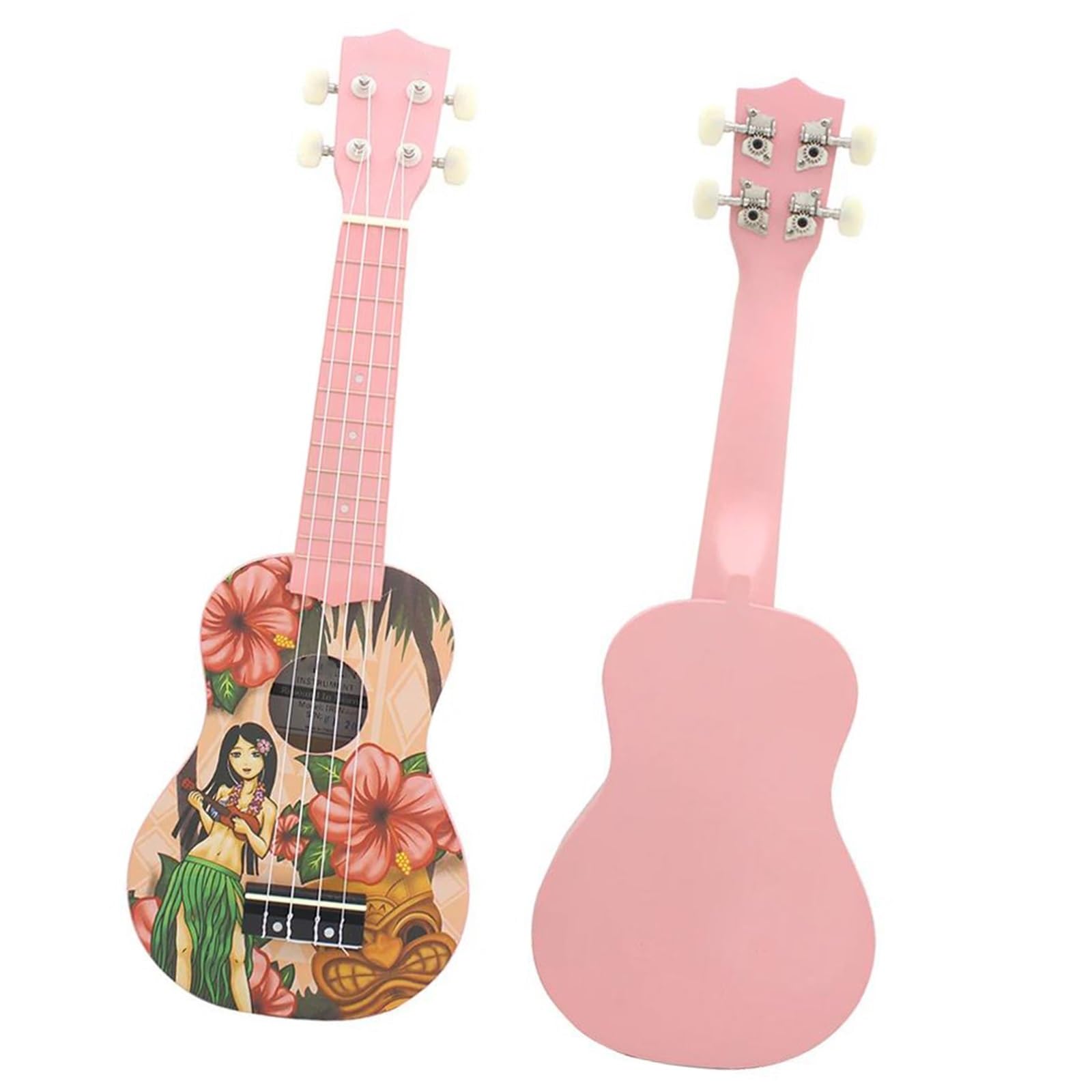 21 Zoll Ukulele 4 Saiten Hawaii-Gitarre Rosa Mini-Ukulele Mit Tasche Saiten Stimmgerät Gitarrenteile Ukulele Set