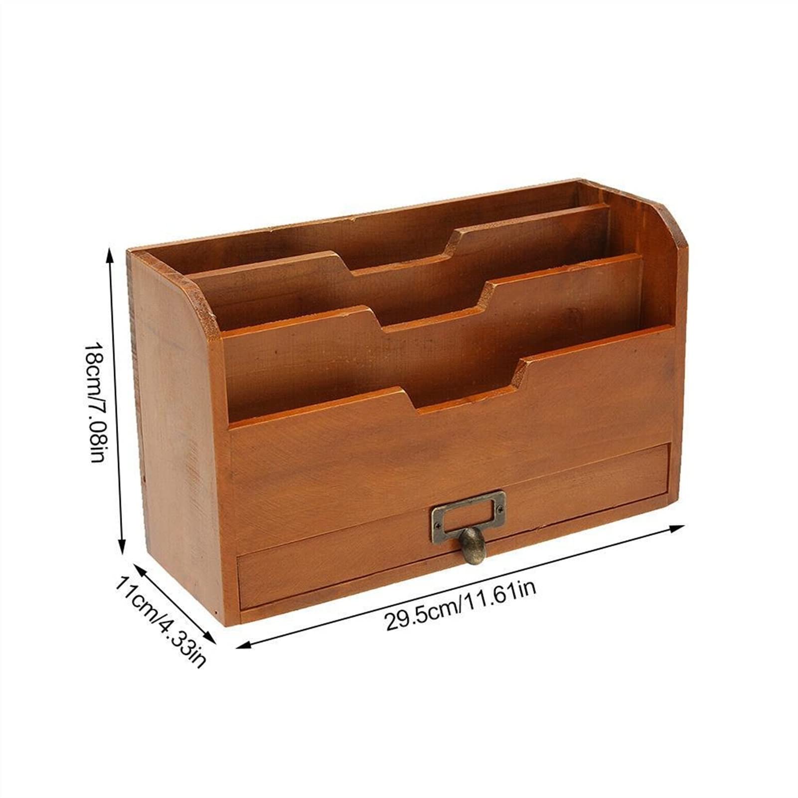 Portadocumenti da Scrivania File rack desktop legno retrò retrò titolare del file ufficio scrivania file file file box stoccaggio studente dormitorio matita penna portaoggetti portaoggetti Vaschetta P