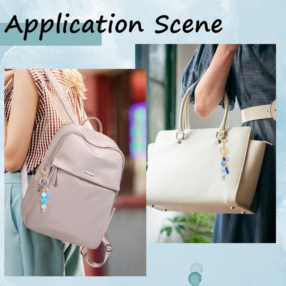 Amazon.com: SUNNYCLUE 72Pcs DIY 6 Sets Beadable Keychain Kit Blue