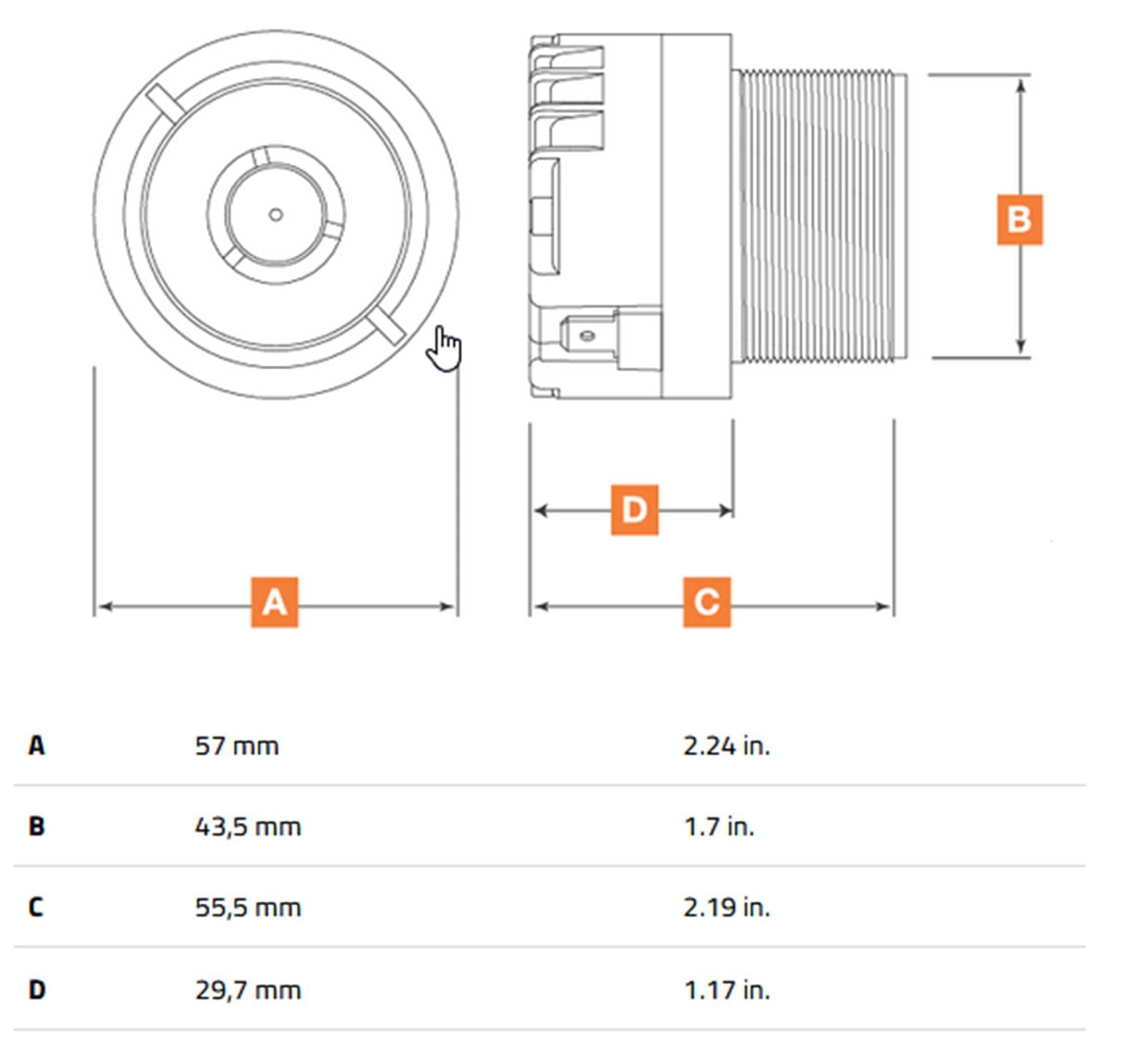 Hertz ST 25A Neo.2 coppia tweeter 25mm, 100W | cupola in alluminio, magnete in neodimio, 4 Ohm, bobina 25mm, 107 dB, crossover incluso, 3000-20000 Hz, profondità 29,7mm