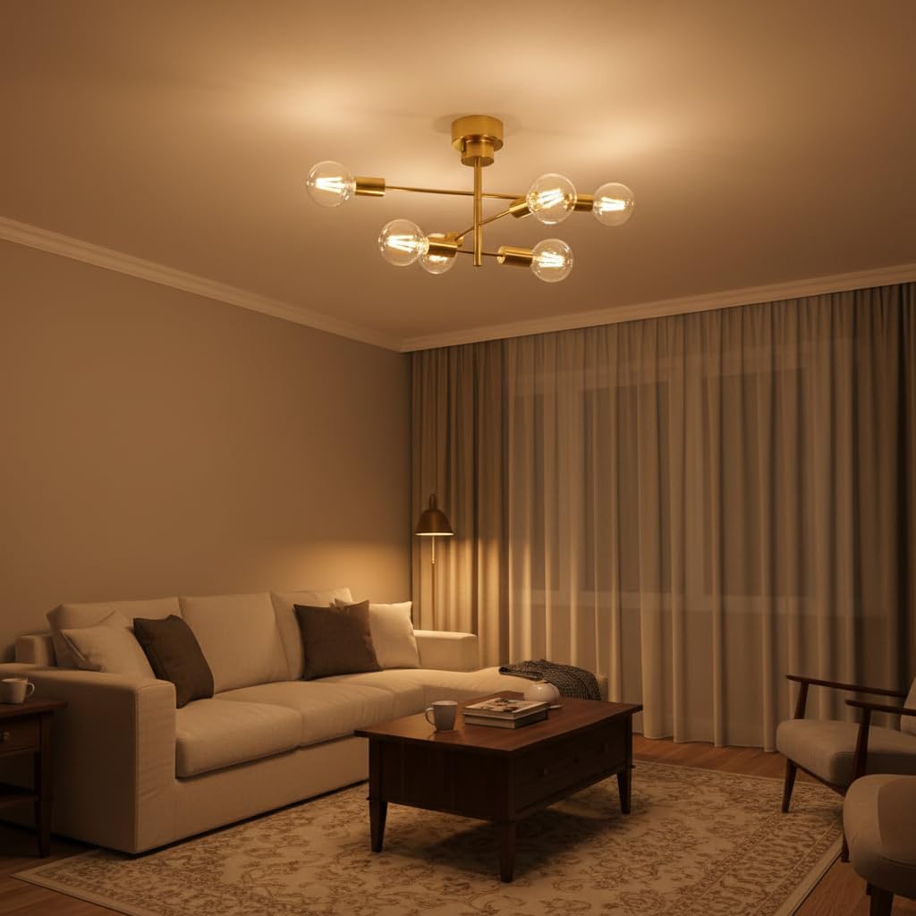 Amazon.co.jp : 共同照明 シーリングライト 6灯 ガラス ボール型