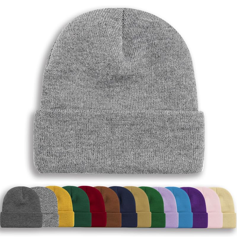 Image of Rosoz Unisex Beanie Winter Knitted Skull Cuffed Soft Warm Hat for Men /Women Slouchy Ski Watch Cap