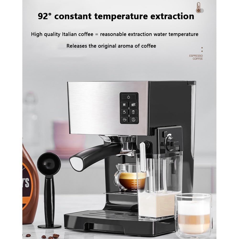 Wielofunkcyjny ekspres do cappuccino latte ze spieniaczem do mleka, automatyczny ekspres do kawy 1,4 l zbiornik, kawiarka do pysznej kawy w domu