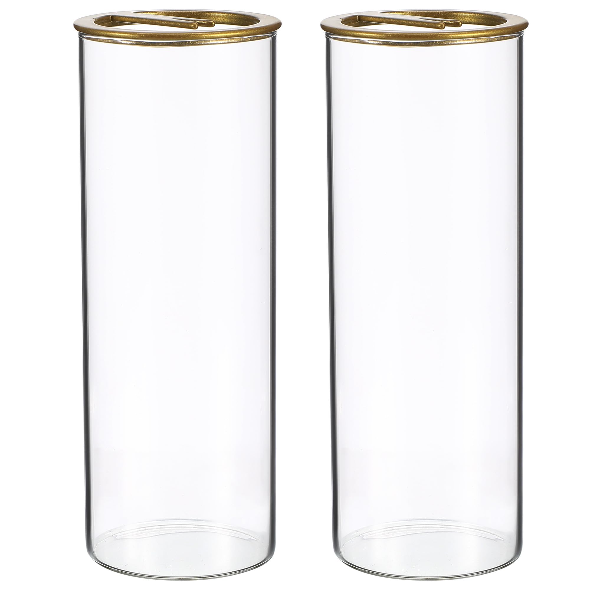 Veemoon 2 Pezzi Portaincenso Design Cilindrico Elegante Set in Vetro Borosilicato e Acciaio al Carbonio e Multifunzionale e Relax per Bastoncini per Decorazione Casa