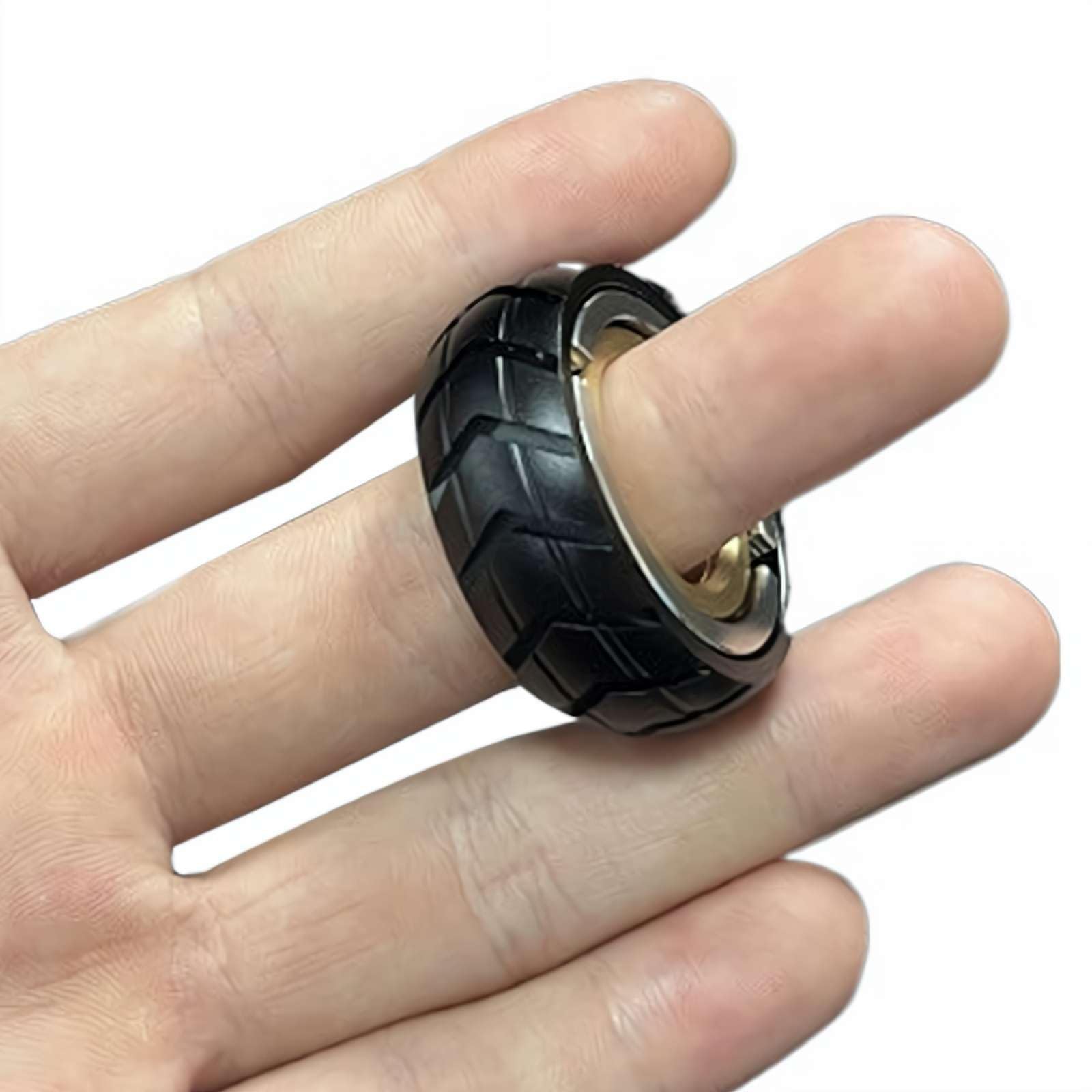 Stainless Steel Magnetic Fidget Spinner Ring – 1.3" Anxiety Relief EDC Toy for Adults, Smooth Spinner Ring for Focus & Stress Management, Minimalist Men's Jewelry