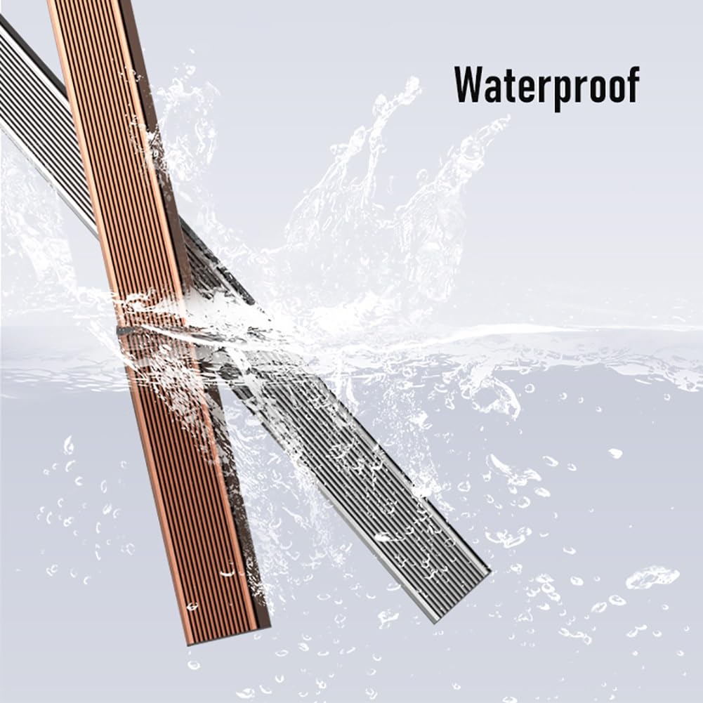 Perfil angular de borde de escalera en forma de L, longitud 100/134 cm, Perfil de protección de borde de escalón de aluminio antideslizante para interiores y exteriores(Rose gold,120cm/47 In)