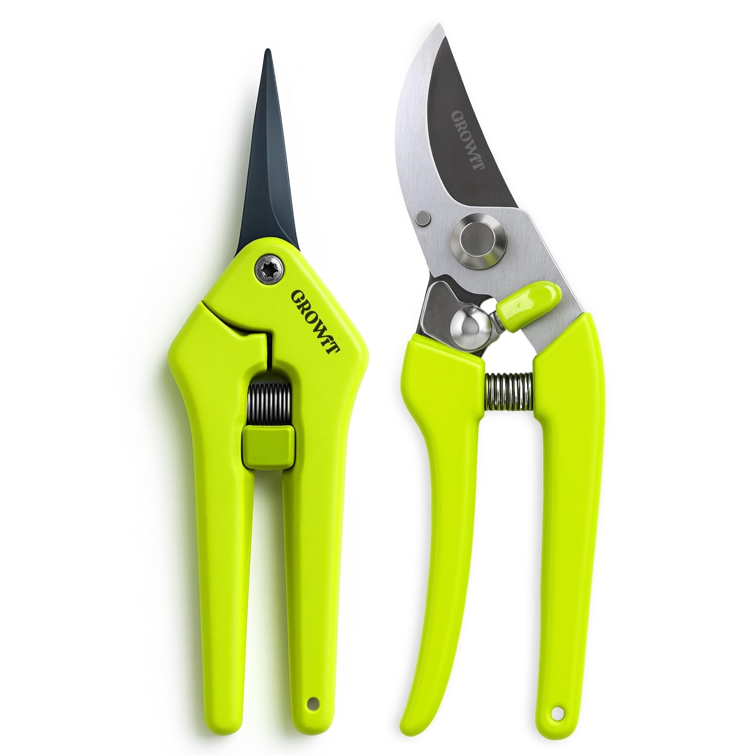 Paquete de 2 tijeras de jardinería de acero inoxidable, tijeras de podar y cortaúñas para jardinería