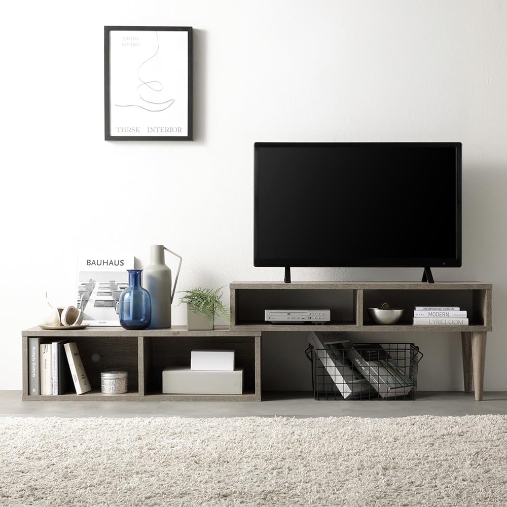 Amazon｜RASIK テレビ台 ローボード 伸縮 幅90〜163cm グレージュ