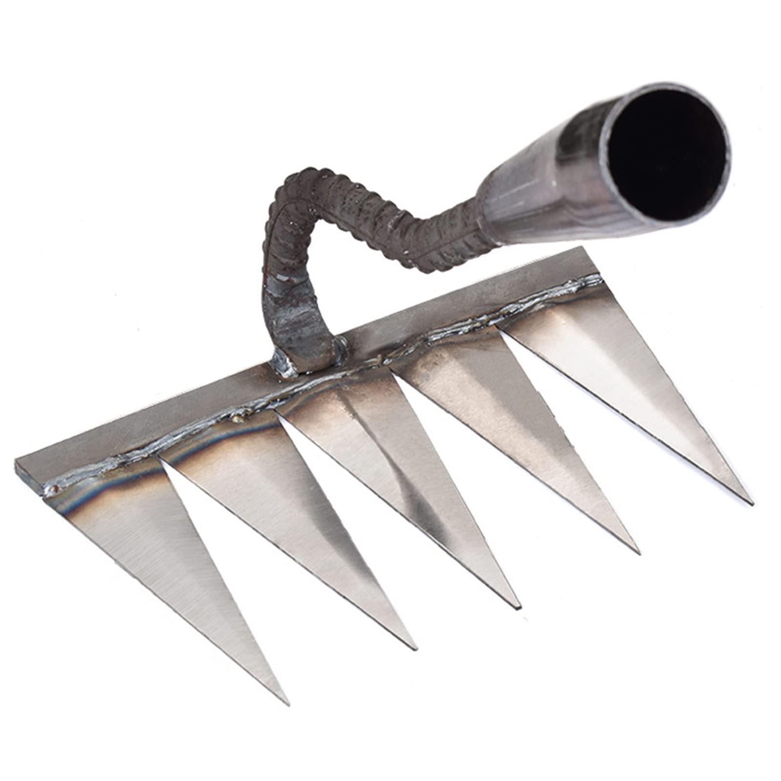 ＨＡＯＡＮＧＺＨＥ Garden Rake, Carbon Steel Head, Wooden Grip, Heavy Duty Soil Rake, Garden Tool