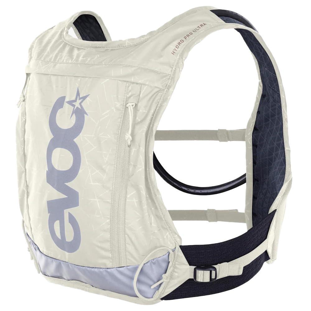 EVOC HYDRO PRO ULTRA 1,5 Plecak z bukłakiem o pojemności 1,5 l do użytku podczas wyścigów (dopasowany do ciała krój kamizelki, łatwo dostępne schowki, plecak odblaskowy), piaskowy