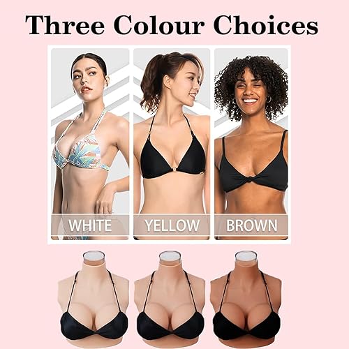Miniatura 5 de Plus Size Silicone Breastplate,Fake Breast B-S Cup Fake Boobs for Crossdressers Transgender Drag Queen Cosplay