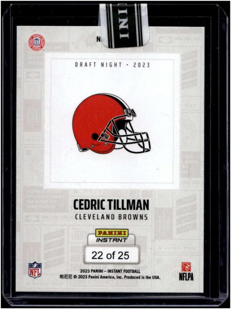 CEDRIC TILLMAN RC SP 2023 Panini Instant Draft Night Red ROOKIE 22/25#DN26 MT-MT+ NFL Football Browns