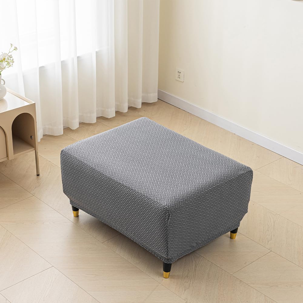 Copri Pouf Quadrato Fodera Ottomana Copri Sgabello Elasticizzato Fodera per Poggiapiedi Quadrato Blue Lake Quadrato S 33-45cm