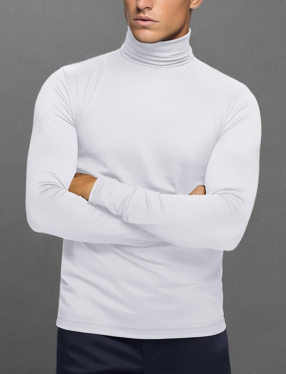 Zengjo Mens Turtleneck Long Sleeve Shirts Thermal Baselayer Tops Soft - Image 6