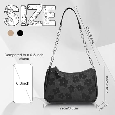 Small Shoulder Bag, Shoulder Handbag Shoulder Bag Purse with Embroidery Pattern for Women, Shoulder Handbag Purse