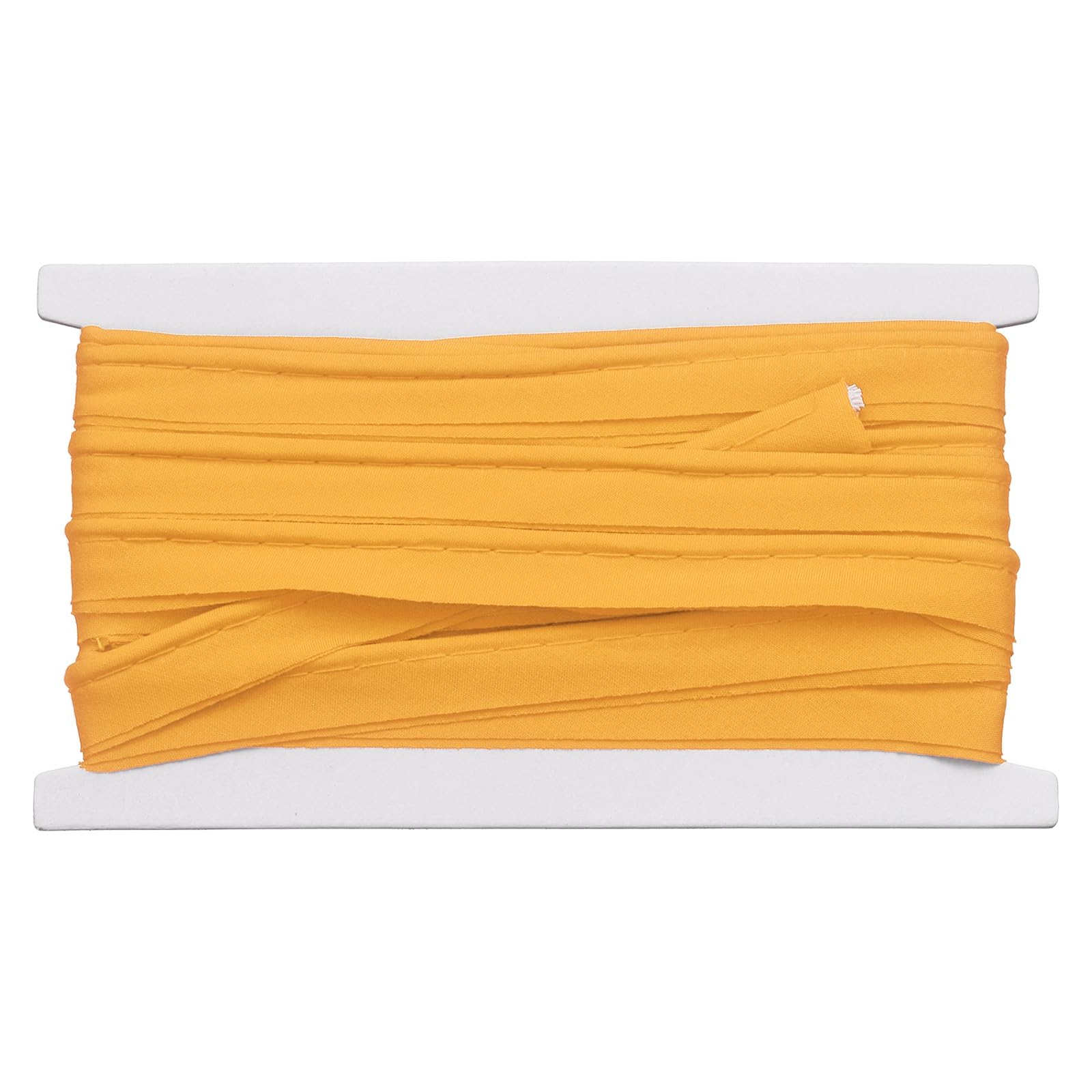 sourcing map Piping Trim Bias Tape, 1.5 cm 5.5M Cotton Folding Binding Tape with Welting Cord, Decorative Sewing Trim for Home Decor Sewing DIY Crafting Clothing Fabric Edge, Dark Yellow