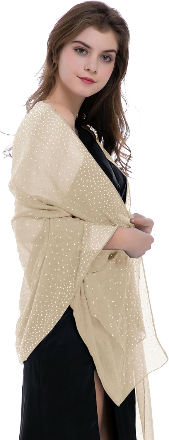 BANETTETA Starry Night Shawls and Wraps for Evening Dresses, Shiny Scarf for Women’s Formal Wear - Image 3
