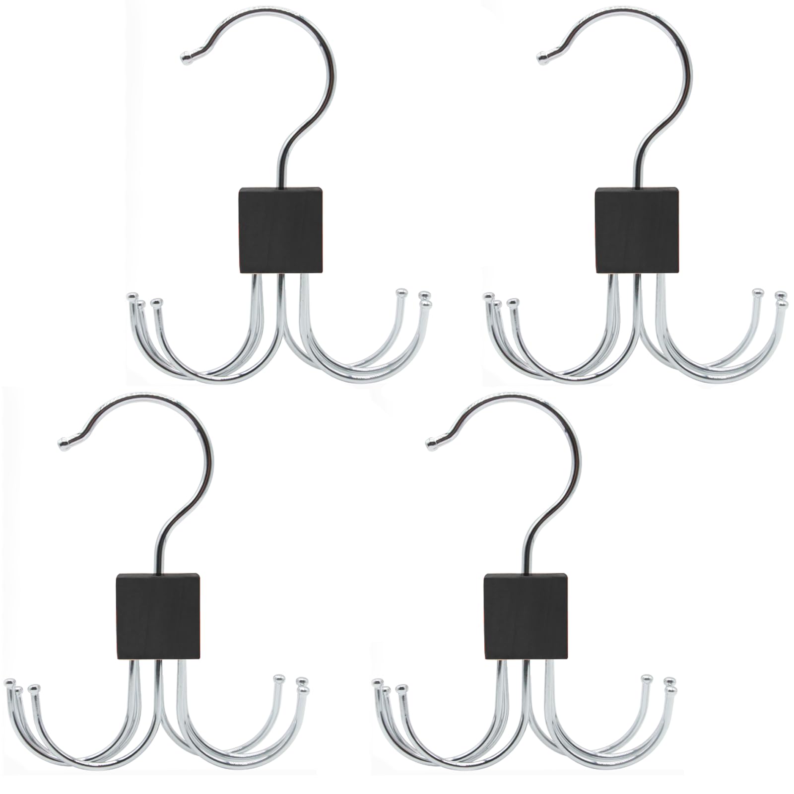 LMSAWK 4 Pieces Belt Hanger for Closet Hanging Holder Storage Hook for Belt Rotatable Belt Rack Closet Accessories