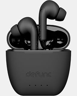Defunc True Mute Wireless Earbuds Active Noise Cancelling Ear Buds Touch Control Water Resistant IPX4 Fast Charge 1 Hr & 30 Hr Playback - Black