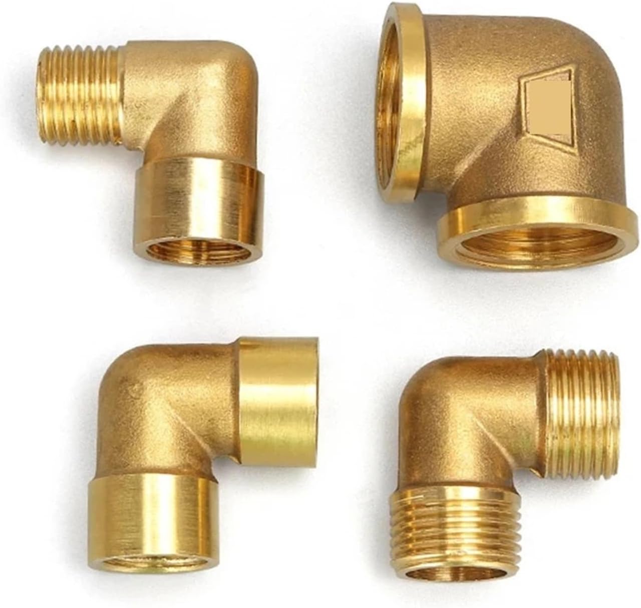 1/8" 1/4" 3/8" 1/2" Female x Male 90 Degree Brass Elbow Pipe Fitting Connector(M 02)