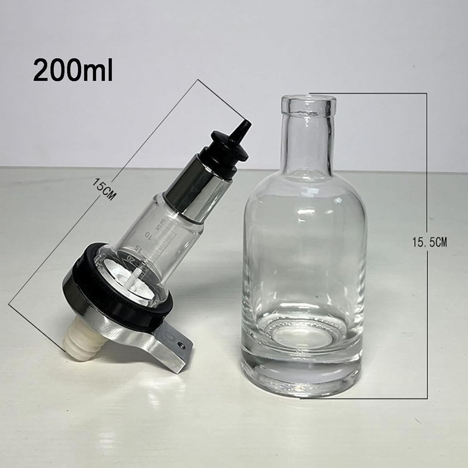 Generisch Dozownik perfum z 6 pompkami i 6 kubkami testowymi, szklane butelki 200 ml, regulowany przepływ, idealny do sklepów, laboratoriów i barów