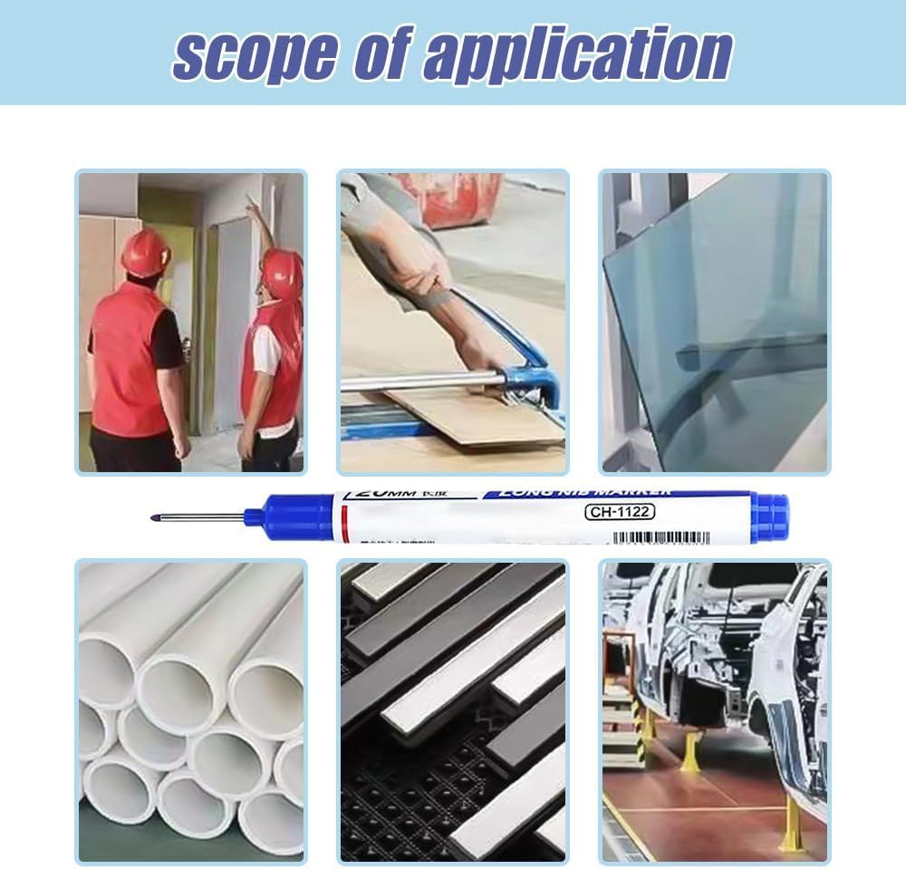 5PCS Long Head Deep Hole Markers 20mm Deep Reach Waterproof Permanent Metal Marking Pens Colorful — view 6