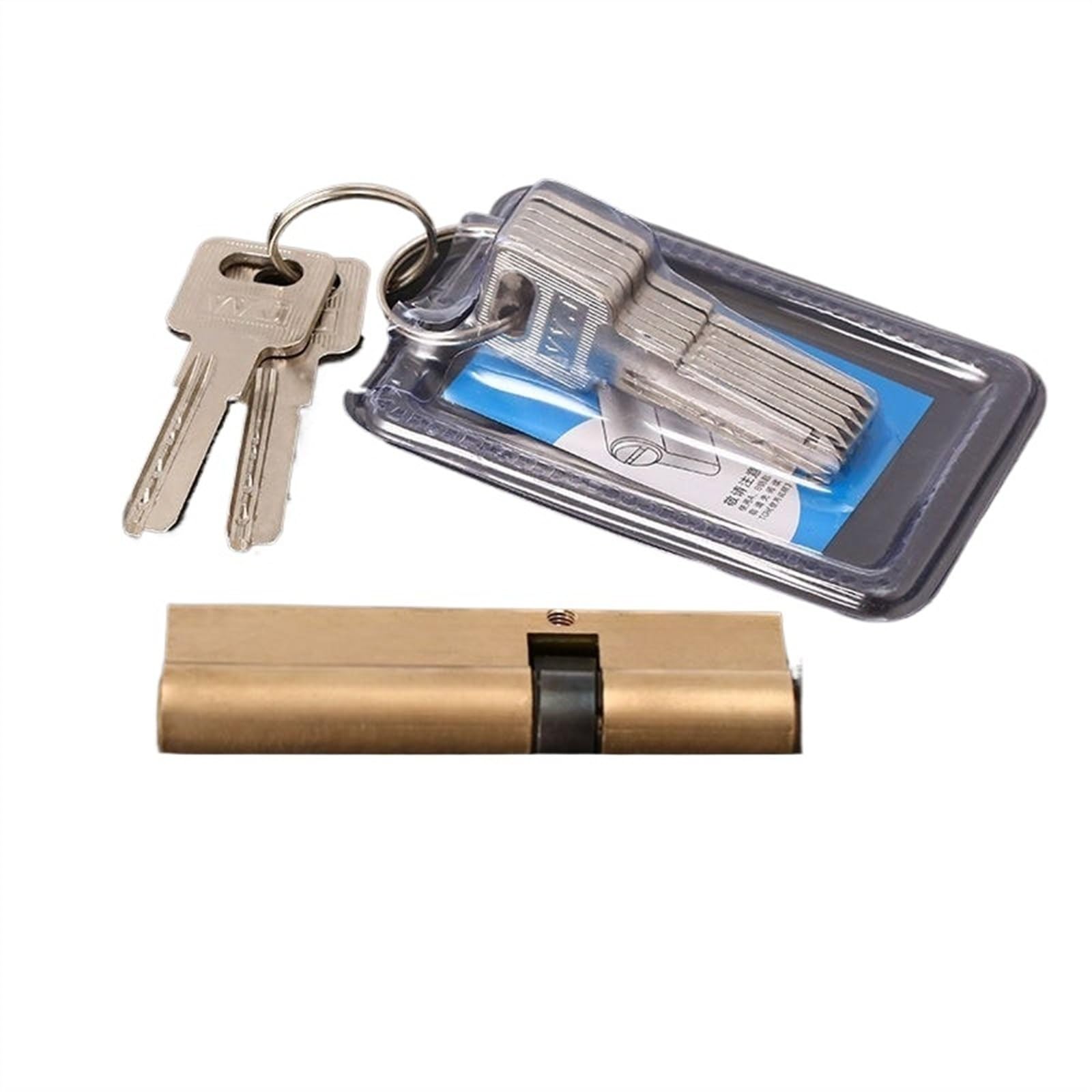 Nheisscf 37.5-67.5 Euro Cylinder Lock Biased Lock 65 70 80 90 100 110 120Mm Ab Key Anti-Theft Brass Door Lengthened Core Extended Keys(37.5-67.5)