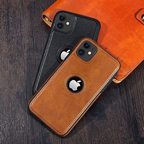Image of M7 Back Cover Compatible with iPhone 12 Flexible Slim Leather Case for iPhone 12 (Brown)