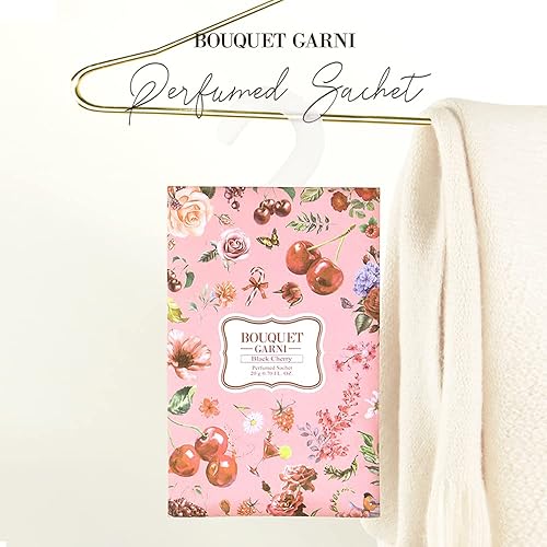 Miniatura 3 de BOUQUET GARNI Sachet Mini aroma a cereza negra, fragancia rica de larga duración, desodorante ambientador para habitación y armario para el hogar,