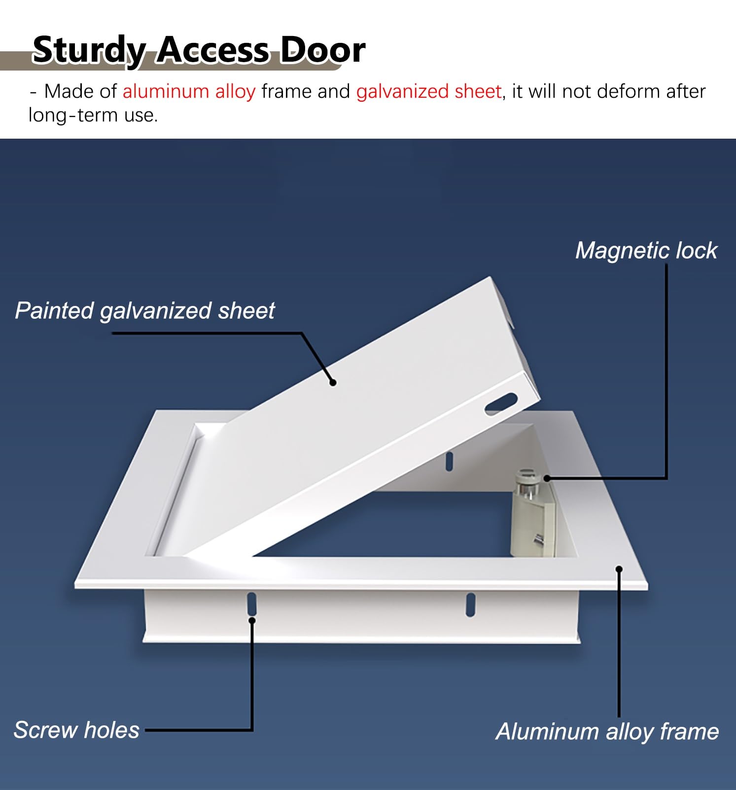 Pannello di accesso magnetico per cartongesso Portello di ispezione di facile accesso per manutenzione della parete Copertura durevole per riparazioni rapide Perfetto per uso domestico e ufficio
