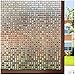 rabbitgoo Decorative Window Film No-Glue (Brown), 3D Window Privacy Films for Glass, Non-Adhesive Window Privacy Clings for Window Decals & UV Blocking (Brown Mosaic, 35.4 x 78.7 inches)