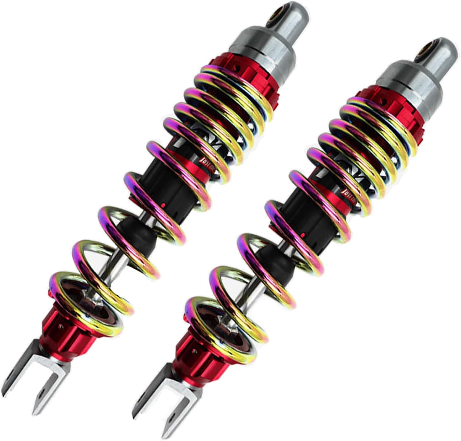 2PCS Motorcycle Shock Absorbers 320mm/12.6 inch Electric Motorcycle Rear Shock Absorber Rear Suspension Built-in Airbag Magic Color Rear Shock Absorption (Blue)