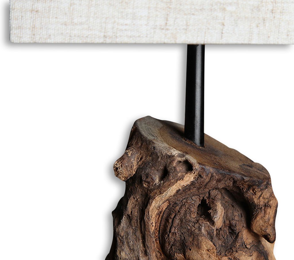 levandeo Lampe Tischlampe/Tischleuchte aus recyceltem Holz - Design Holzlampe Treibholz 15x15cm 45cm hoch - Jede Lampe EIN Unikat naturbelassenes Massivholz