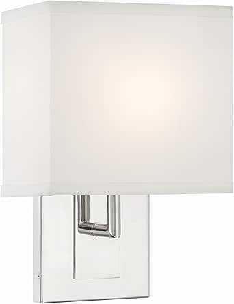 Crystorama Brent 1 Light Polished Nickel Sconce