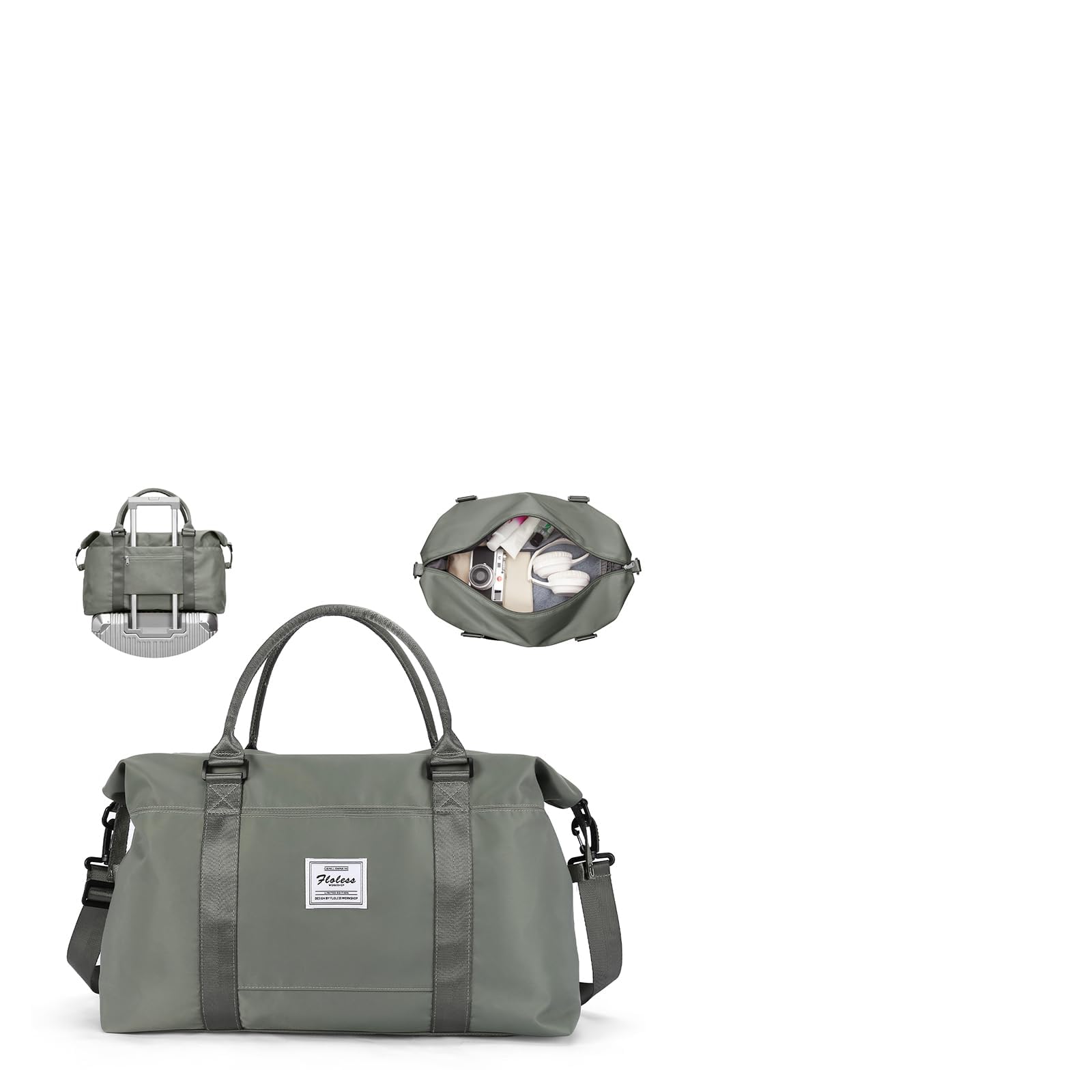 SZLX Ryanair Cabin Bag 40x30x20 Duffel Bag, Ryanair Airlines Cabin Bag 40x20x25 Underseat Foldable Travel Duffel Bag Holdall Tote Carry on Hand Luggage Overnight for Women and Men(Olive Green) — view 45