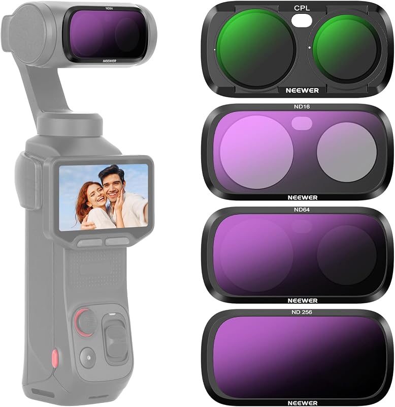 Juego de filtros CPL + ND compatible con Insta360 Luna Ultra Only, polarizador circular de densidad neutra (ND16 + ND64 + ND256) Kit de accesorios de fotografía de filtro de lente polarizante de cámara de acción, FL-L04