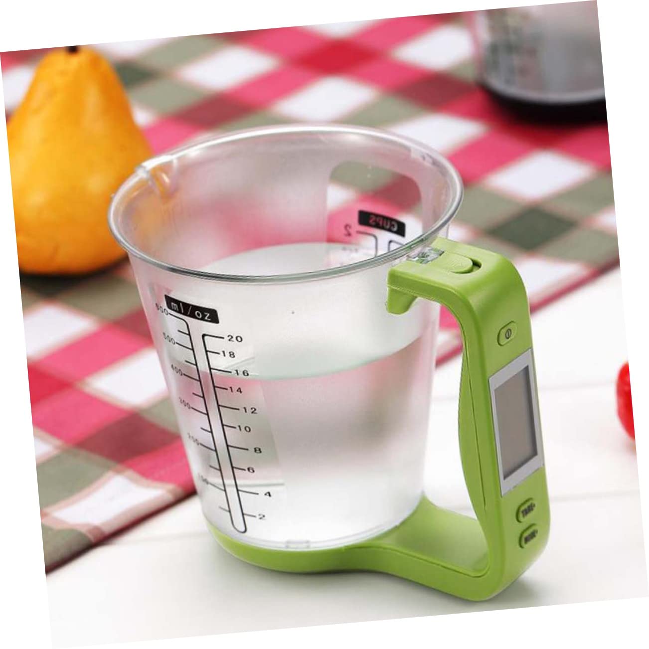PRETYZOOM 1000g Taza De Medición Digital Multifuncional Pantalla Lcd Capacidad De Vaso Electrónico Para Cocina Color Verde