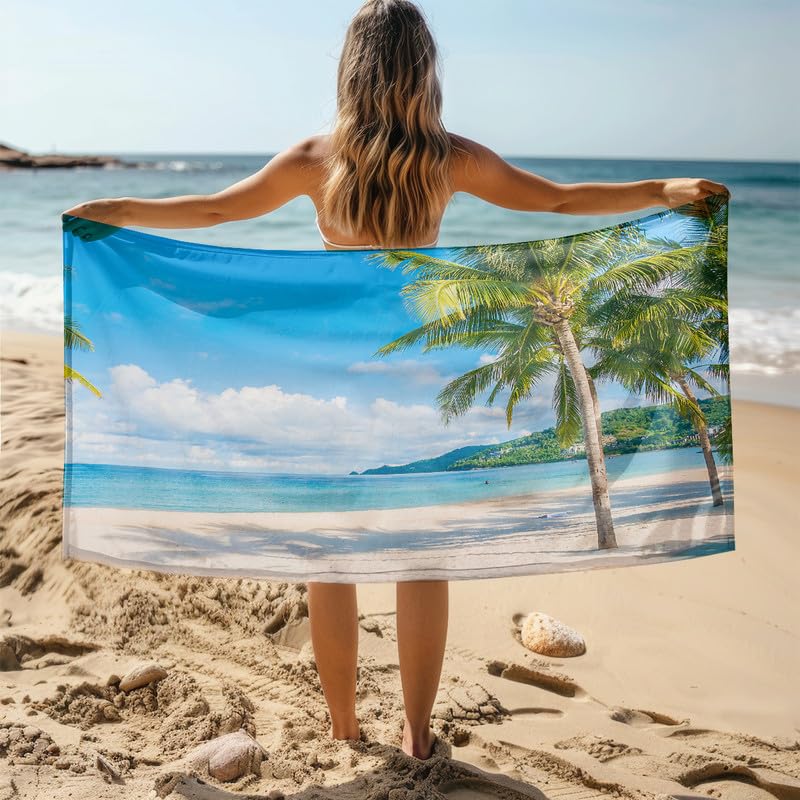 MDKLXIDF Toalla Playa Playa Toallas de Playa en Microfibra Grande para Adultos, Toallas Baño Grandes Ligera y de Secado Rápido (Piscina,Gimnasio y Deportes) - 150x200 cm