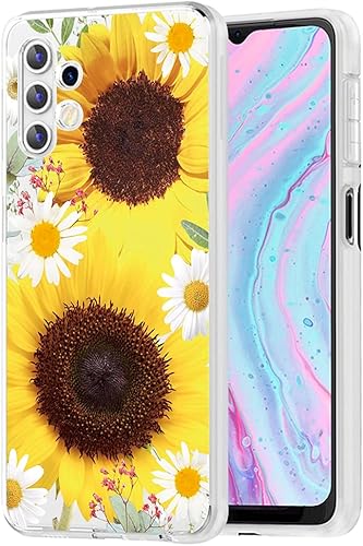 Funda de teléfono para Galaxy A32 5G, Samsung A32 5G funda para niñas y mujeres, delgada, a prueba de golpes, patrón floral, suave, flexible, funda