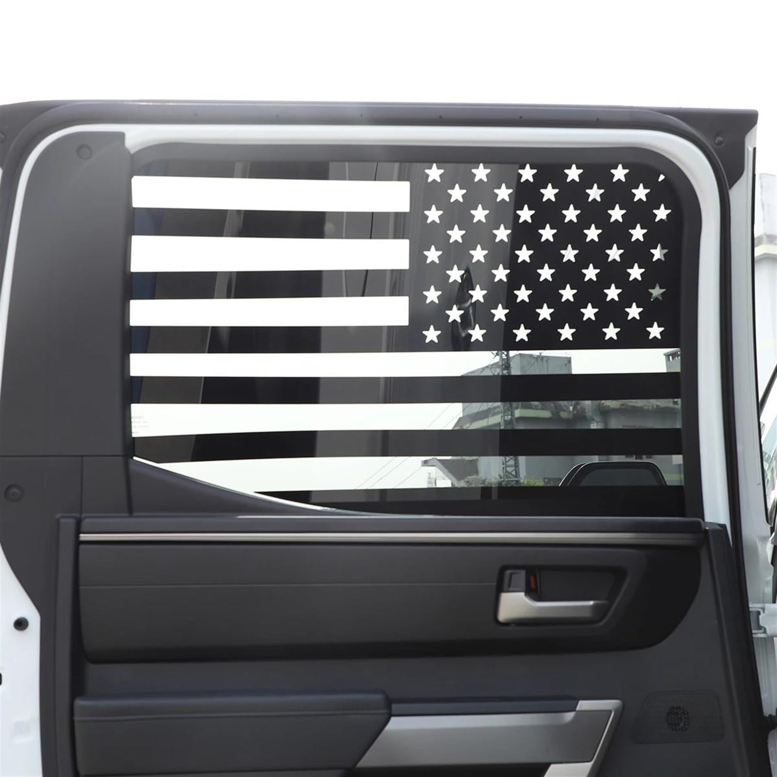 Für Toyota Tundra 2022–2023. Schwarzes | Auto-Heckfenster-Glas-Zug-Blumen-Fenster-Glas-Aufkleber-äußeres Auto-Zubehör Autozubehör