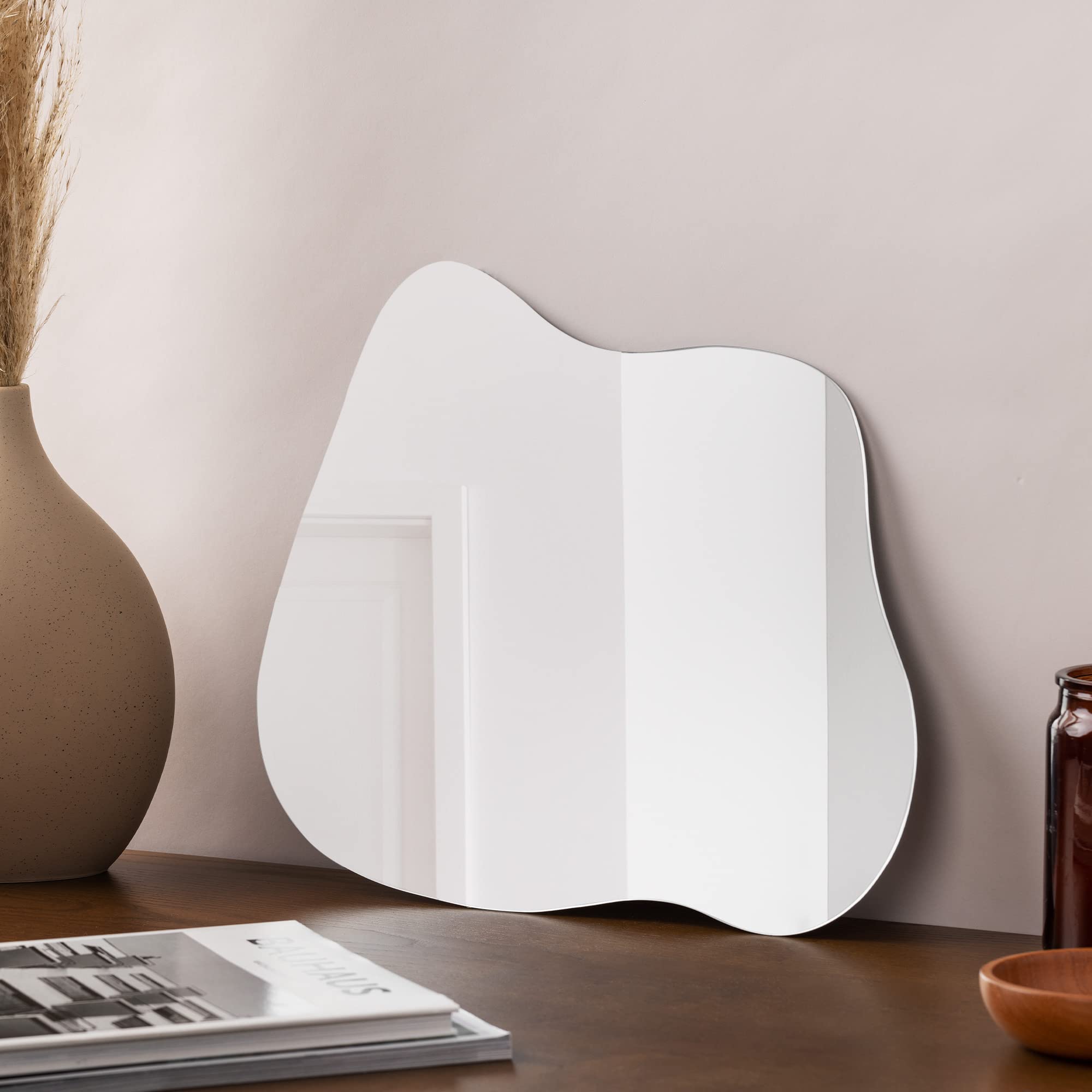 Specchio Da Parete Navaris Design Ondulato 75x55 Cm - Moderno E Senza Cornice - Foto 6