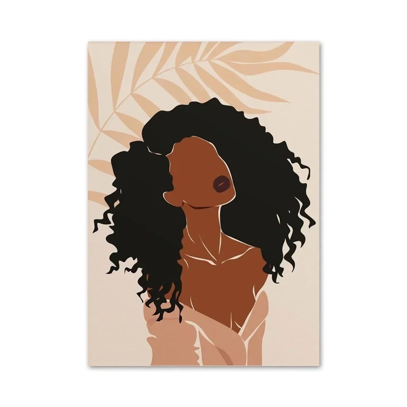 Xenite Girls G Wall Art Canvas Prints Monstera Irl Illustration Abstract Black African Art Canvas Paintin Nordic Posters And Prints Wall Pictures Bedroom Home Decor(,40X50cm)