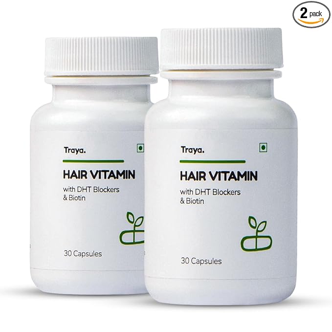 Traya Hair Vitamins Capsules, Natural DHT Blocker & 