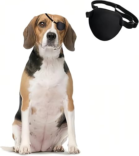 Parche de ojo de perro pirata - Cubierta protectora para ojos para perros pequeños, medianos y grandes, con lesiones y heridas oculares (mediano)